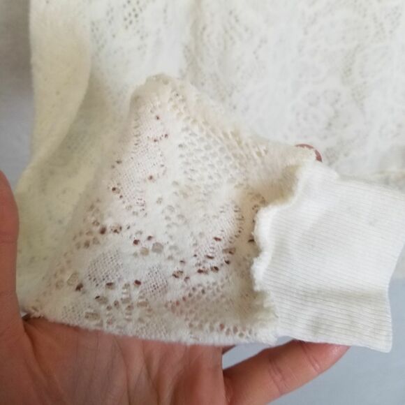 Free People Not Cold In This Floral Knit Lace Top XS Fairycore Cottagecore Boho - Picture 7 of 10